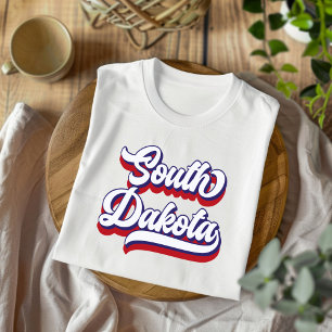 South Dakota Röd Vit Och Blå Vintage T-Shirt