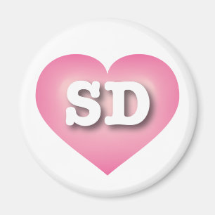 South Dakota Rosa Fade Heart - I kärlek SD Magnet
