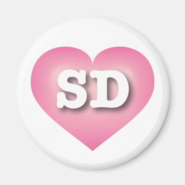South Dakota Rosa Fade Heart - I kärlek SD Magnet (Framsidan)