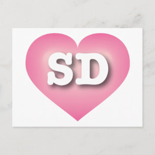 South Dakota Rosa Fade Heart - I kärlek SD Vykort