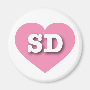South Dakota Rosa Heart - I kärlek SD Magnet