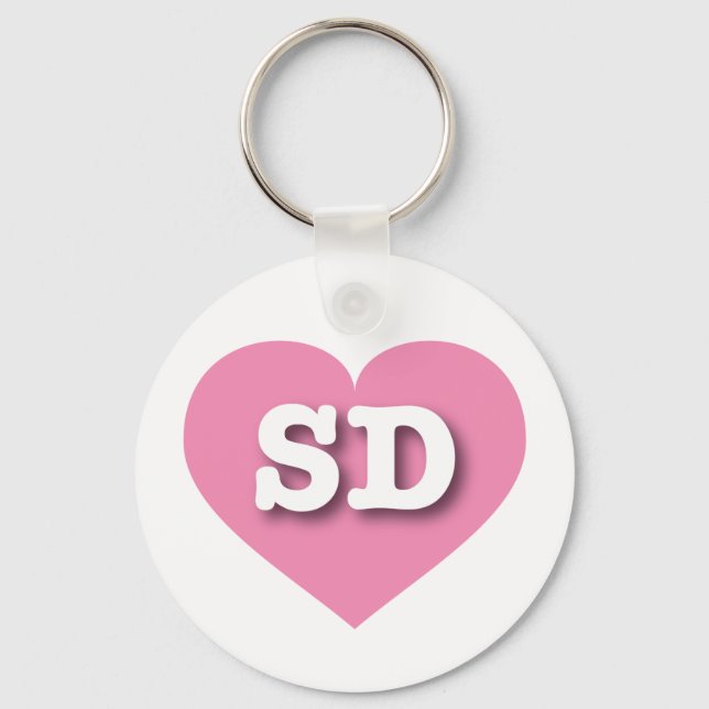 South Dakota Rosa Heart - I kärlek SD Nyckelring (Framsida)