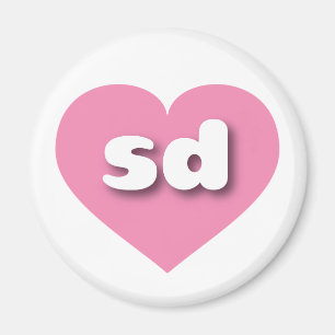 South Dakota rosa hjärta - I kärlek sd Magnet