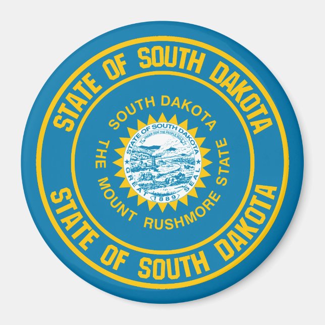 South Dakota Round Emblem Magnet (Framsidan)