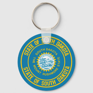 South Dakota Round Emblem Nyckelring