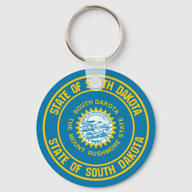 South Dakota Round Emblem Nyckelring (Framsida)