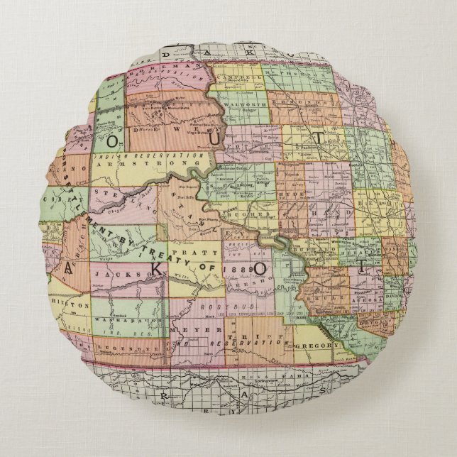 South Dakota Rund Kudde (Framsidan)