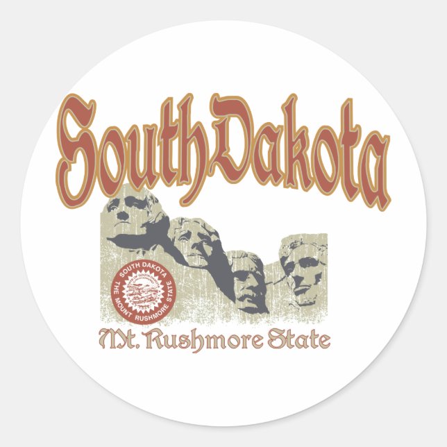South Dakota Runt Klistermärke (Framsida)