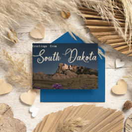 "South Dakota Scenia Night with Rural Flower Vykort