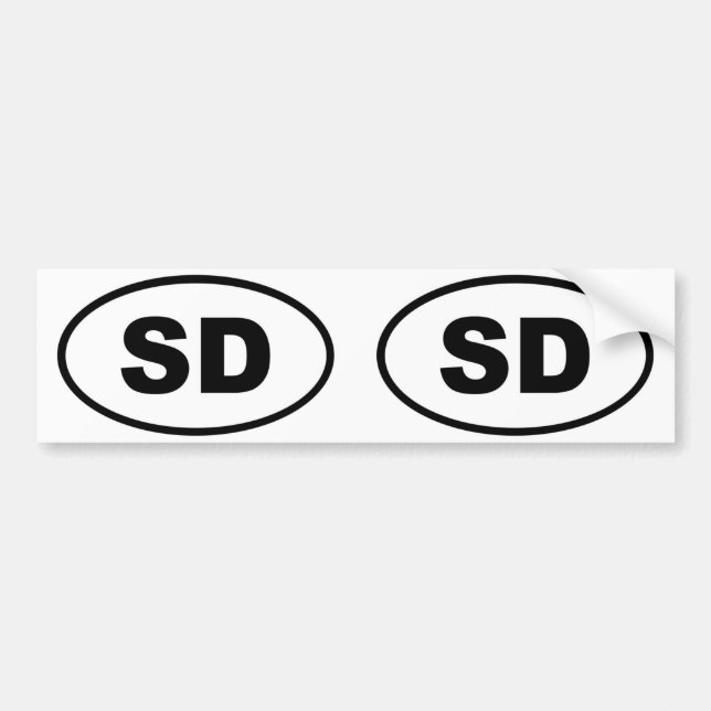 South Dakota SD oval Bildekal (Framsidan)
