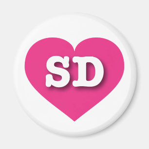 South Dakota Shock rosa Heart - I kärlek SD Magnet