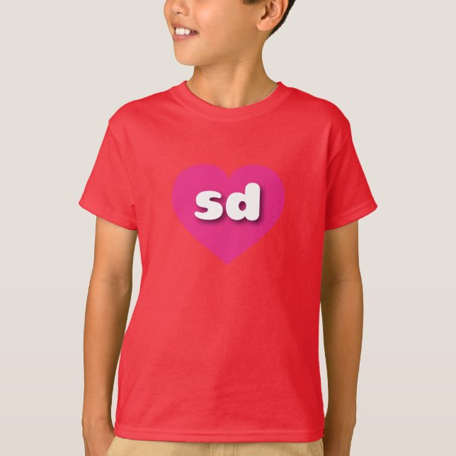 South Dakota shock rosa hjärta - I kärlek sd T-shirt (Framsida)