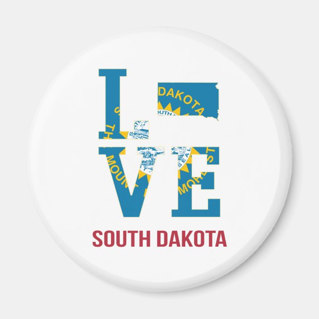 South Dakota State Kärlek USA Magnet (Framsidan)