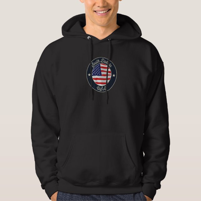 South Dakota State Souvenir Retro Graphic Premium Hoodie (Framsida)