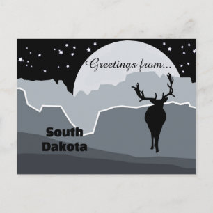 South Dakota State Vackra Dimmgråa Vykort