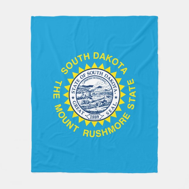 South Dakota Statlig flagga Design Fleecefilt (Framsidan)