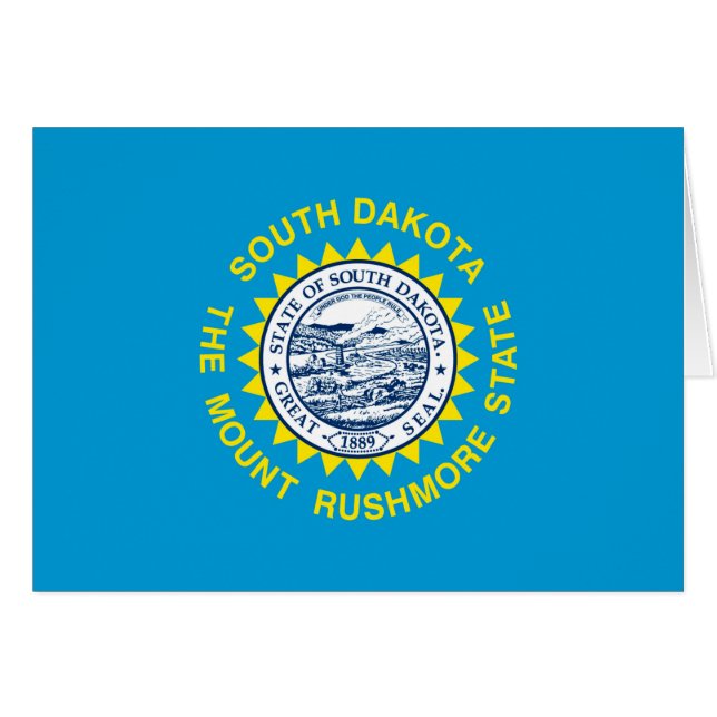 South Dakota Statlig flagga Design Hälsningskort (Framsidan Horizontal)