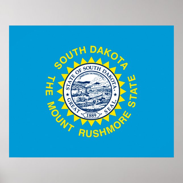 South Dakota Statlig flagga Design Poster (Framsidan)