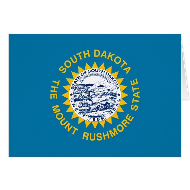 South Dakota Statlig flagga Hälsningskort (Framsidan Horizontal)