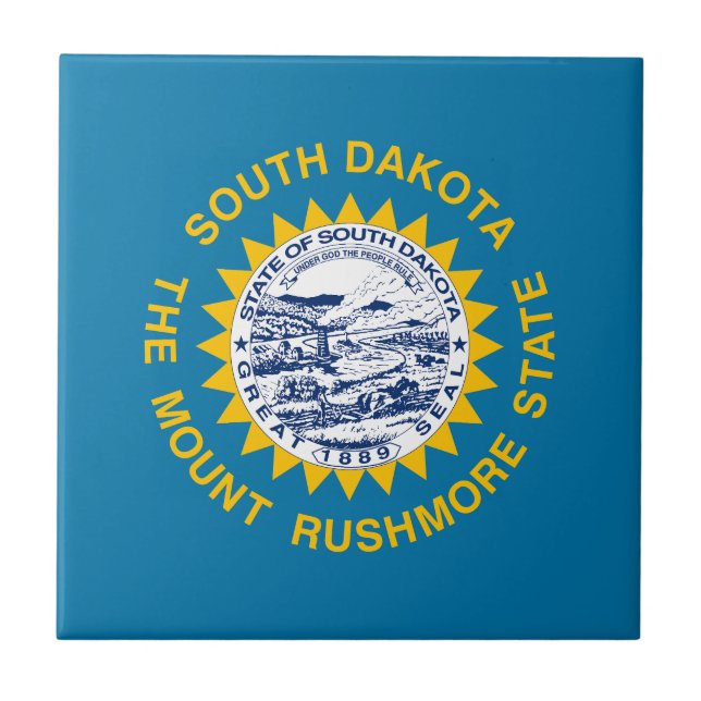 South Dakota Statlig flagga Kakelplatta (Framsidan)