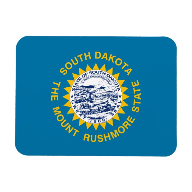 South Dakota Statlig flagga Magnet (Horisontell)