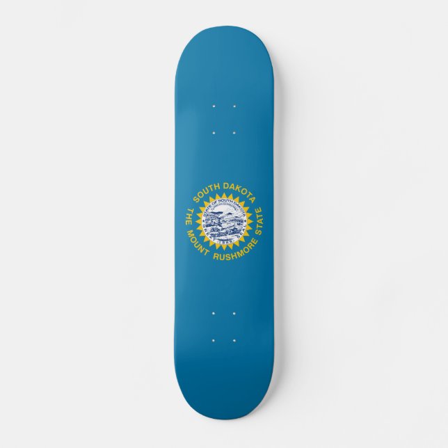 South Dakota Statlig flagga Mini Skateboard Bräda 18,5 Cm (Framsida)