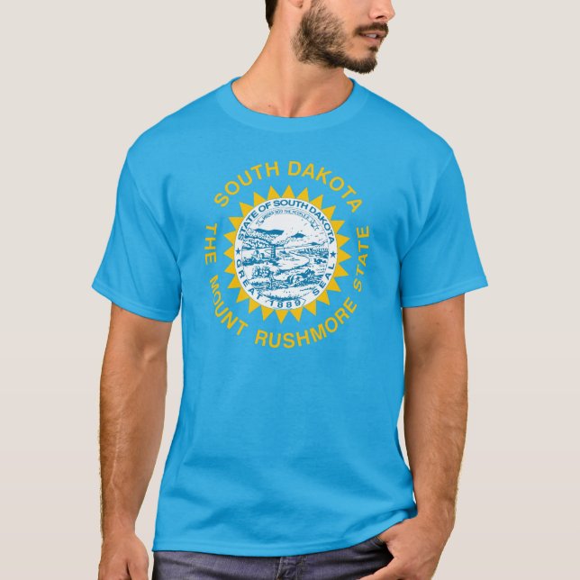 South Dakota statlig flagga T-shirt (Framsida)