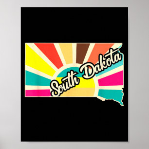 South dakota stolthet retro statlig design kart ko poster