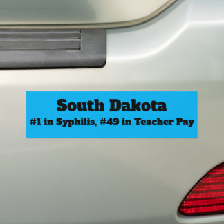 South Dakota Teacher Betalar Bumper Sticker Bildekal