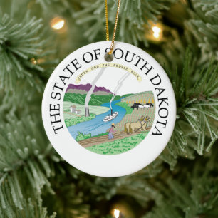 South Dakota-tecken Julgransprydnad Keramik