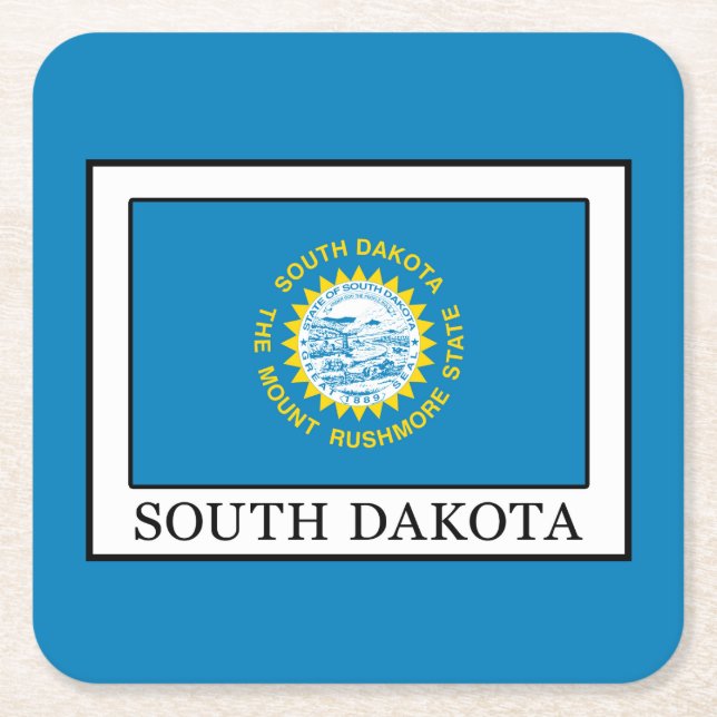 South Dakota Underlägg Papper Kvadrat (Framsidan)
