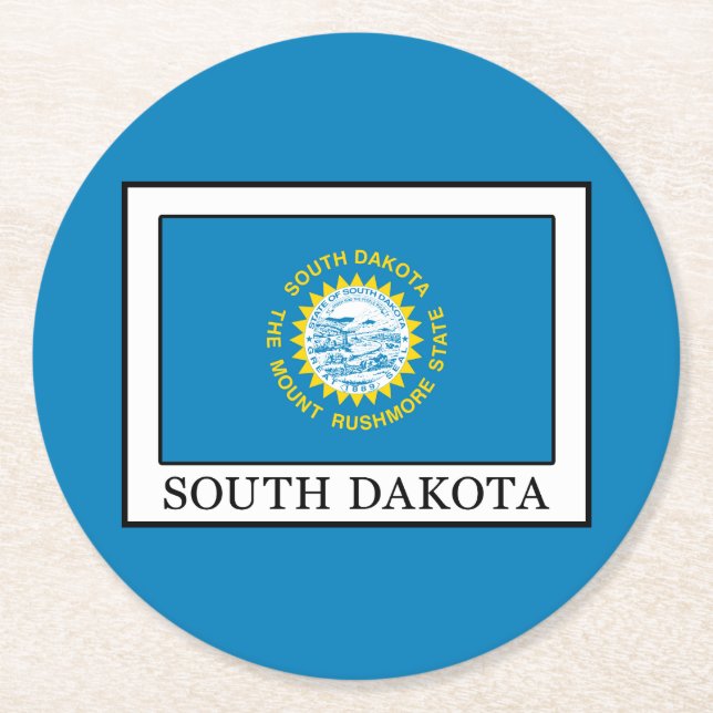 South Dakota Underlägg Papper Rund (Framsidan)