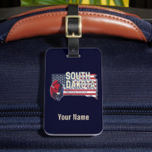 South Dakota United Stater Retro State Karta Vinta