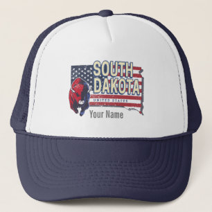 South Dakota United Stater Retro State Karta Vinta Keps