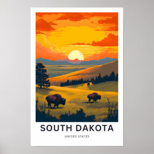 South Dakota United Stater Travel Print Poster