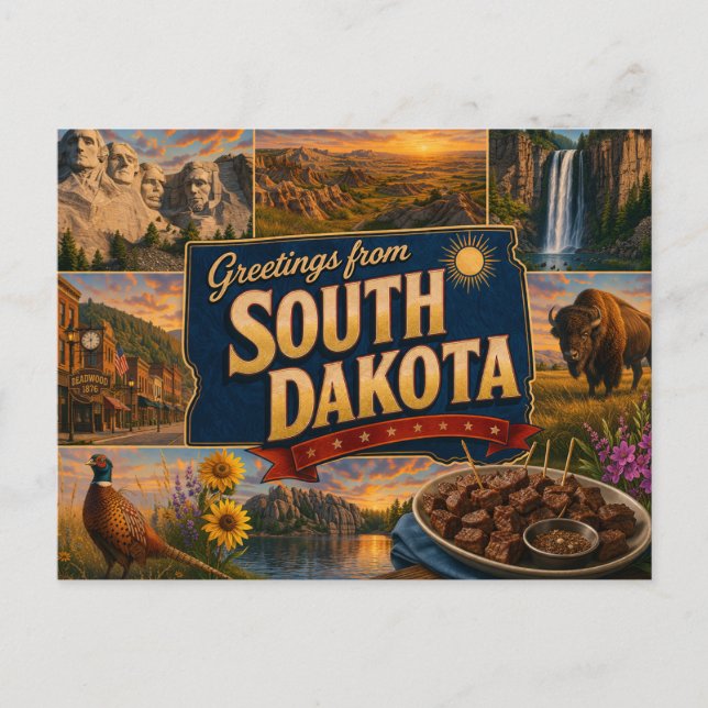 South Dakota vykort (Framsida)
