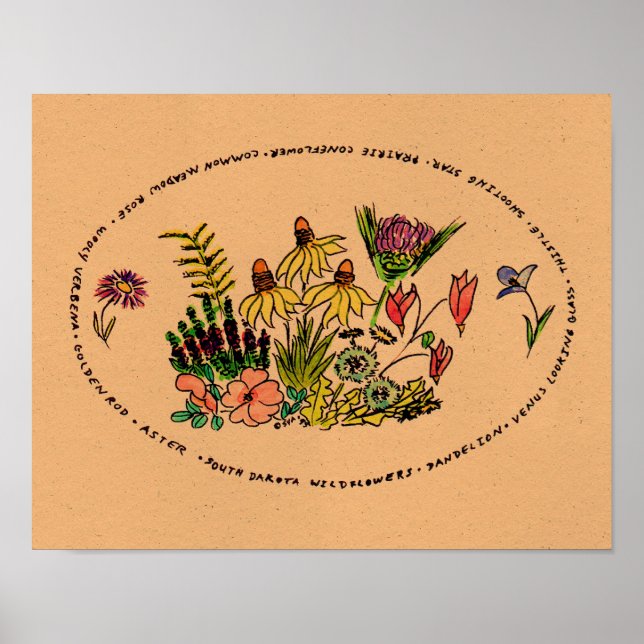 South Dakota Wildflowers by Susan Young-Anderson Poster (Framsidan)