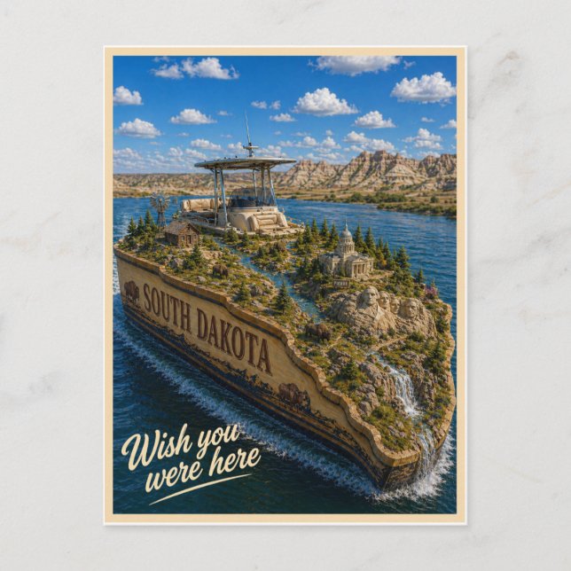 South Dakota | Wish You Were Here | State-serien Vykort (Framsida)