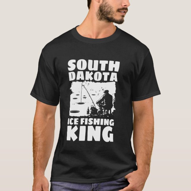 South Dekota Ice Fishing King T Shirt (Framsida)