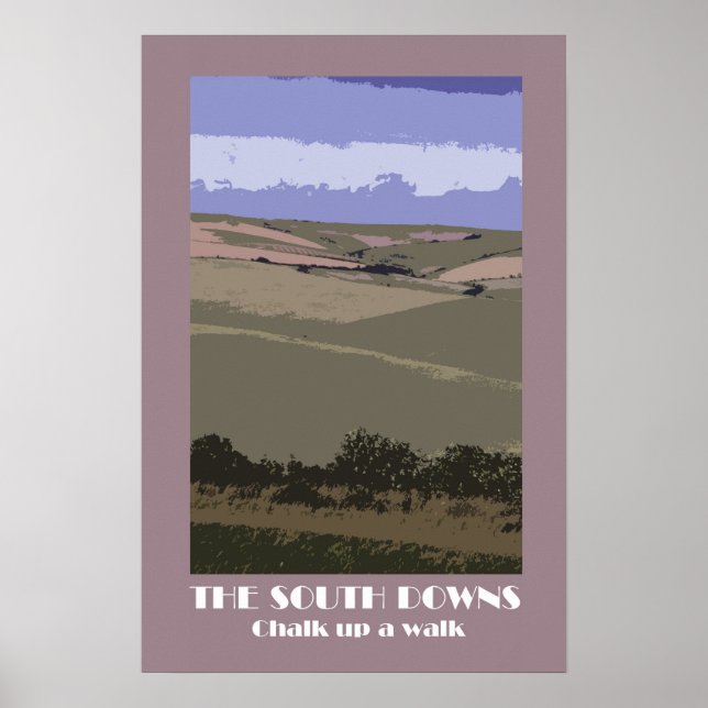 South Downs 1920s-stil retro poster (Framsidan)