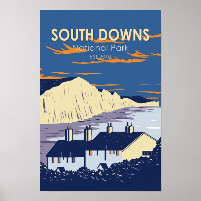 South Downs National Park Seven Sisters England Poster (Framsidan)