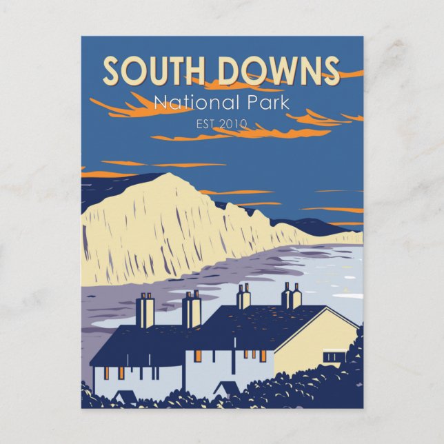 South Downs National Park Seven Sisters England Vykort (Framsida)
