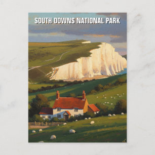 South Downs nationalpark England Resa Vykort