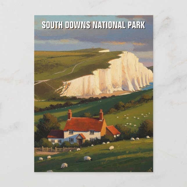 South Downs nationalpark England Resa Vykort (Framsida)
