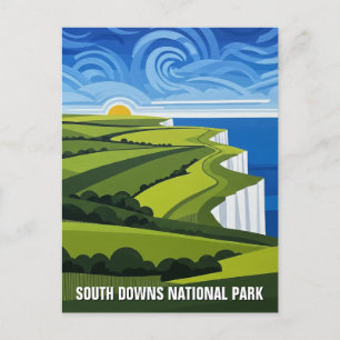 South Downs nationalpark England Resa Vykort