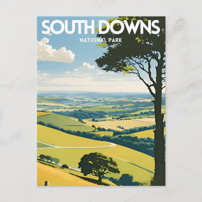 South Downs nationalpark Vykort (Framsida)