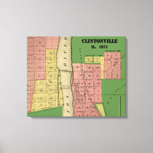 South Elgin Illinois Clintonville Karta Art 1871 Canvastryck