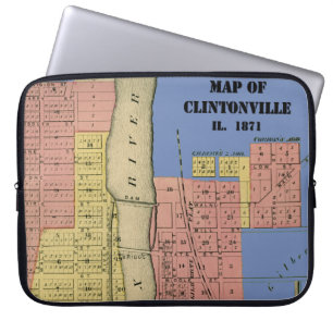 South Elgin Illinois Clintonville Karta Art 1871 Laptop Fodral