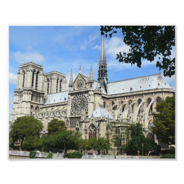 South Facade, Notre Dame Cathedral, Paris, Frankri Fototryck (Framsidan)