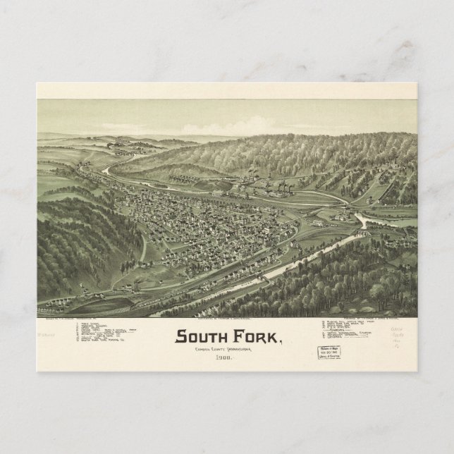South Fork, Cambria County, Pennsylvania (1900) Vykort (Framsida)